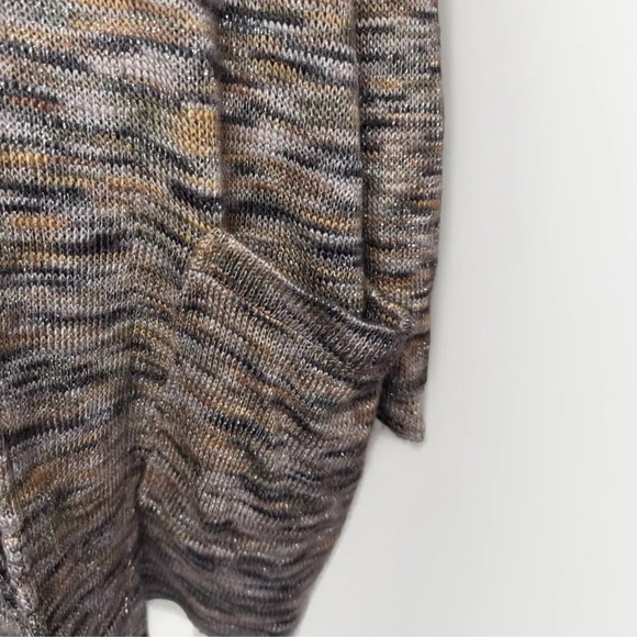 Vintage Peter Lai Cardigan Sweater M Art To Wear Designer Silver Brown Knit Boho - Picture 8 of 11
